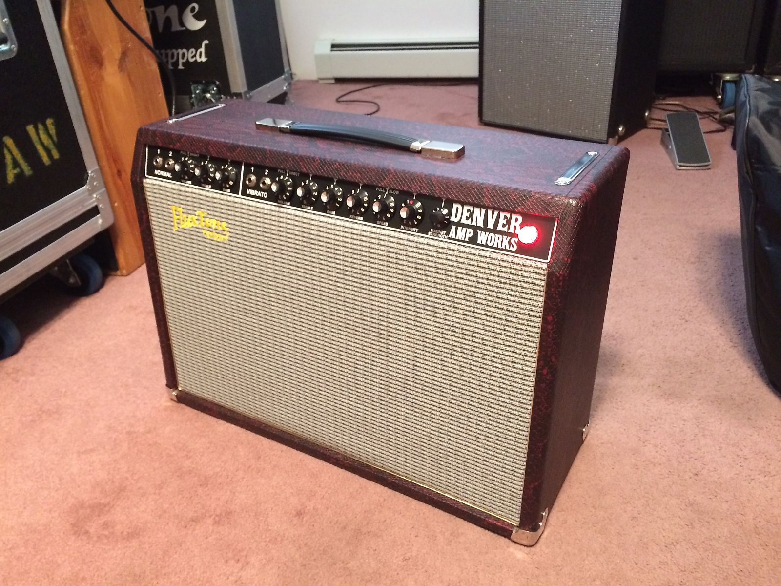 Blackface Deluxe Reverb Style – 2018 Red Snake Skin/silver grill